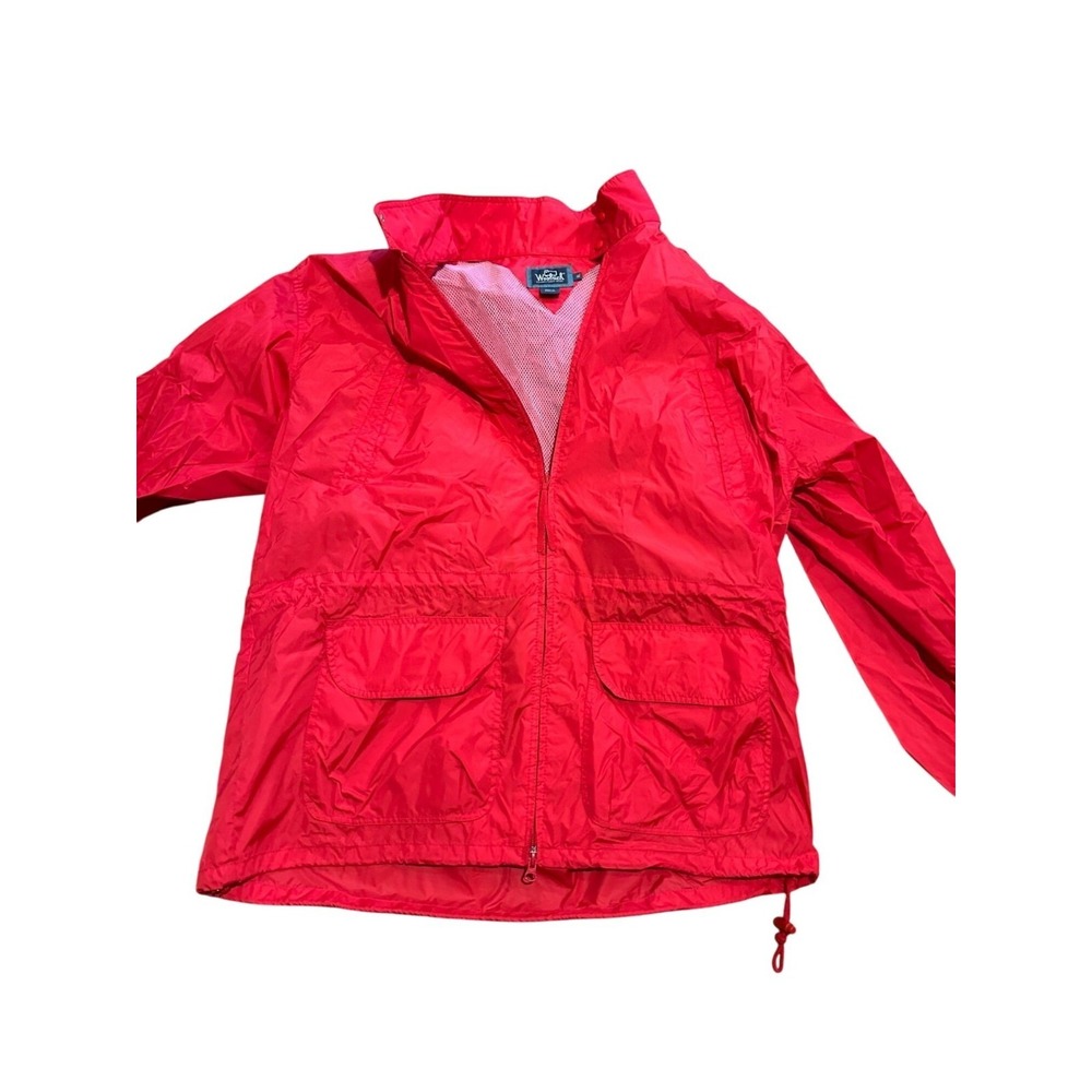 Vintage Woolrich Men's Red Nylon Hooded Jacket XL – Style 4703, 90s Y2K Outdoor